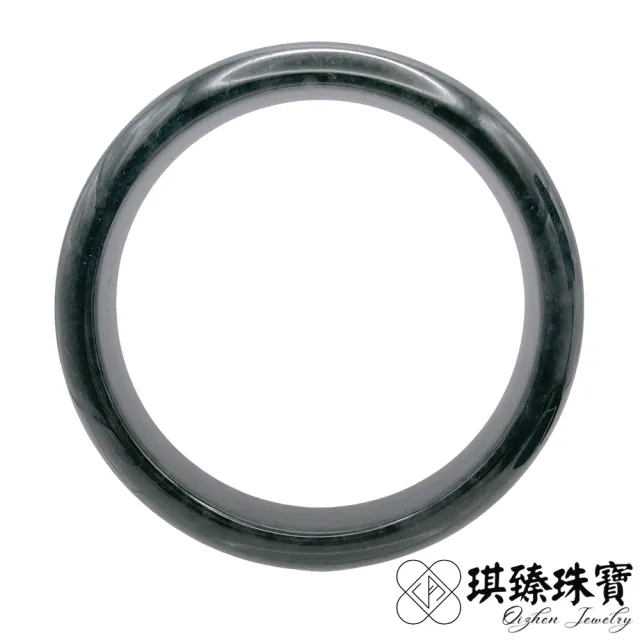 【琪臻珠寶】天然A貨翡翠糯種黑烏雞平安鐲玉鐲(17.5-19.5圍平安鐲_緬甸翡翠_烏雞手鐲_9月獻禮_限時優惠)