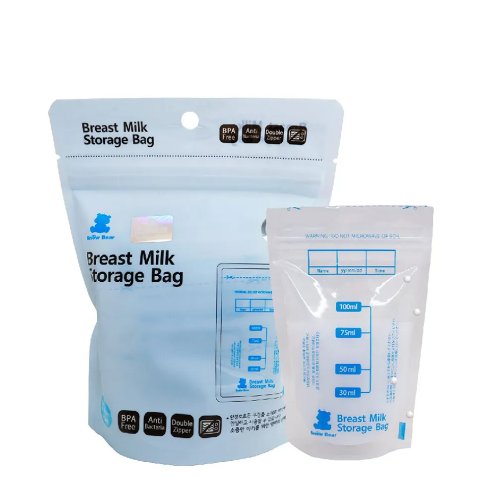【SnowBear 韓國小白熊】母乳冷凍袋100ml/30入(初乳適用 母乳儲存袋 母乳冷凍袋 母乳保存)