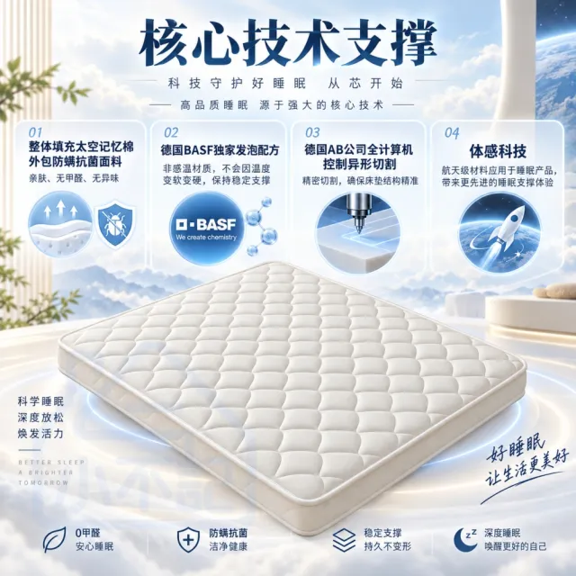 【小不記】8cm厚度 3.5尺加大單人床墊 記憶棉床墊 獨立筒床墊 睡墊 柔軟舒適 租屋宿舍床墊 學生床墊