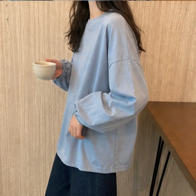 【LANNI 藍尼】★純色休閒燈籠袖T恤(女裝/女上衣/休閒/百搭/日系/通勤)