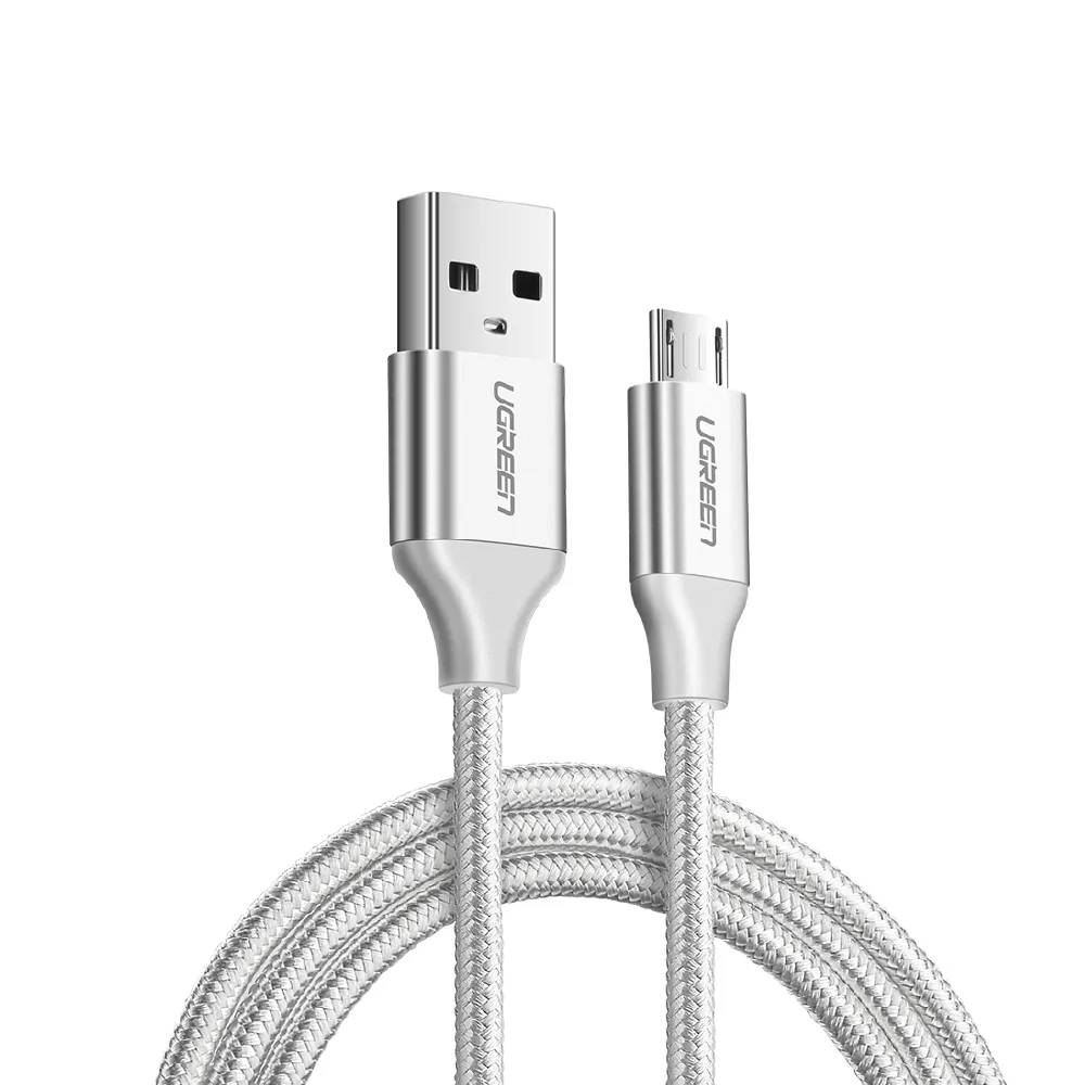 【綠聯】1M Micro USB快充傳輸線 Aluminum  BRAID版 Silver(60151)