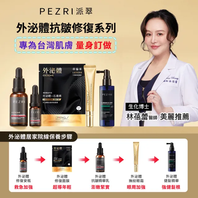 【PEZRI 派翠】外泌體重磅禮盒(外泌體綜合款禮盒/美妝盒/精華乳+安瓶贈安瓶9ml/新年/情人節/送禮))