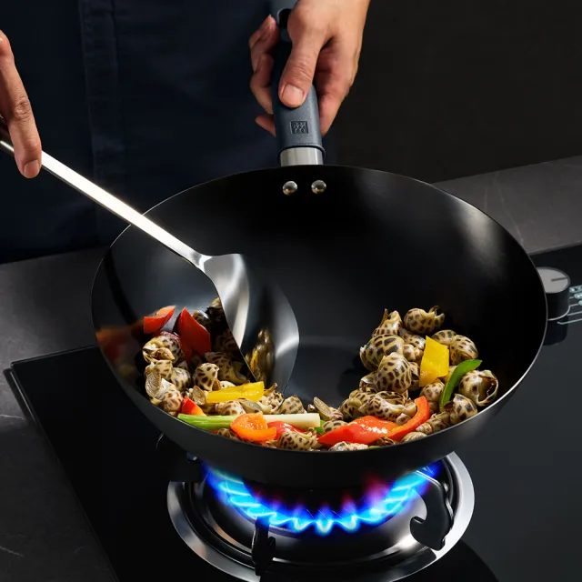 【ZWILLING 德國雙人】SILVER IRON 銀光無塗層不易鏽中式鐵炒鍋30cm-新舊包裝隨機(德國雙人牌集團官方直營)