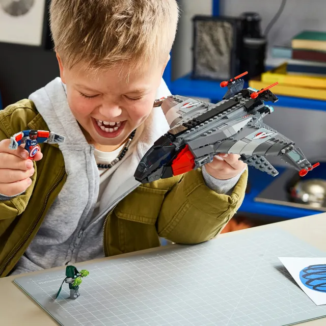 【LEGO 樂高】漫威超級英雄系列 76347 《復仇者聯盟：末日崛起》昆式戰機(漫威 戰機模型 禮物 玩具)