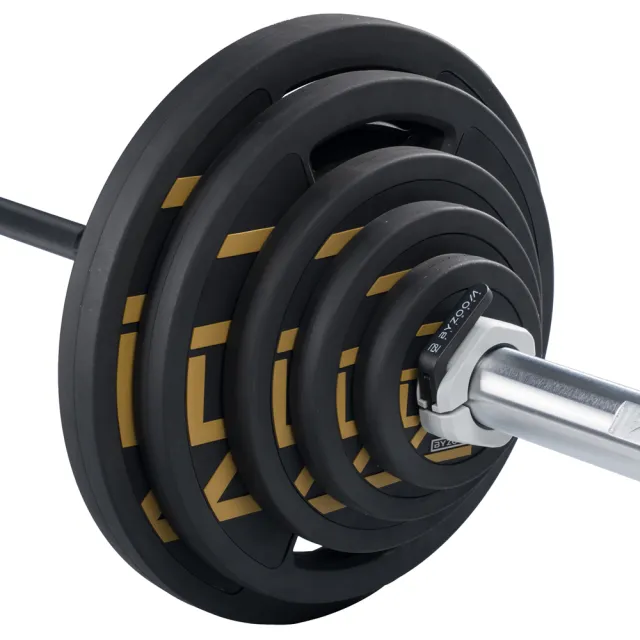 【BYZOOM FITNESS】power series 橡膠重量槓片-黑1.25kg(2入)奧林匹克包膠槓片