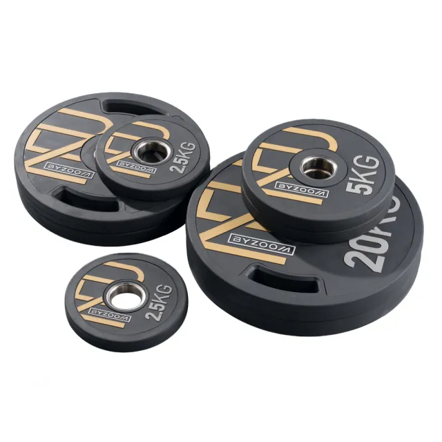 【BYZOOM FITNESS】power series 橡膠重量槓片-黑1.25kg(2入)奧林匹克包膠槓片