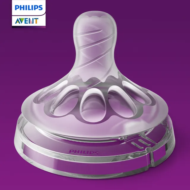 【PHILIPS AVENT】飛利浦新安怡 親乳感防脹氣奶嘴雙入裝 新生兒流量 0M+單孔一號嘴(SCF651/23)