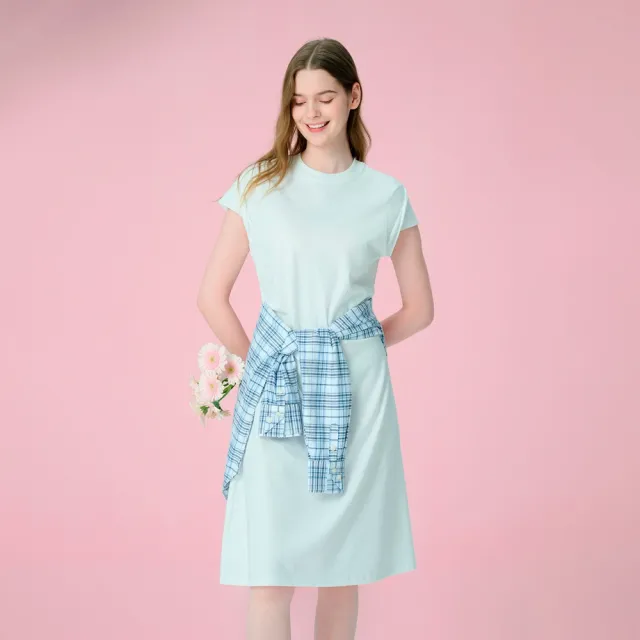 【GIORDANO 佐丹奴】女裝純棉平織收腰荷葉袖連身裙(02 皎白)
