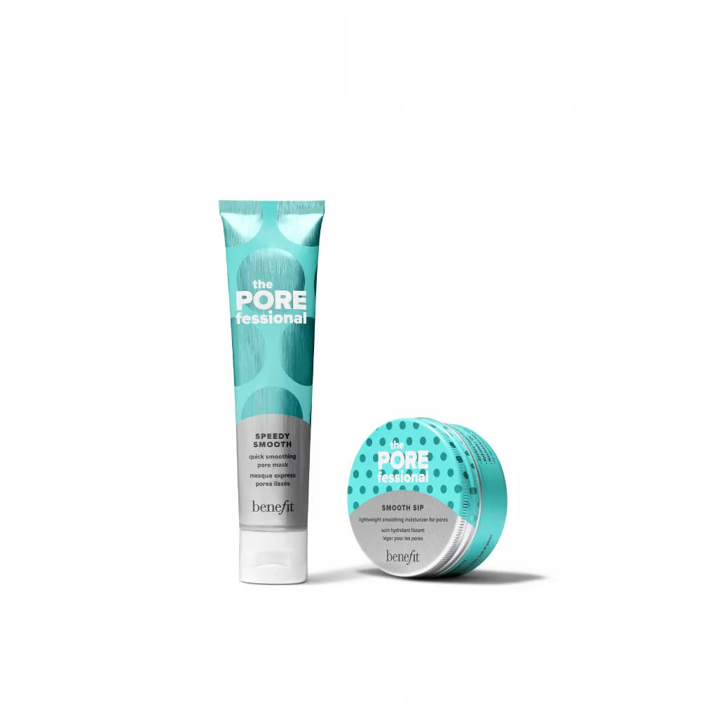 【benefit 貝玲妃】零孔慌日常保濕組(瞬效緊緻精華乳50ml+緊緻毛孔面膜75g)