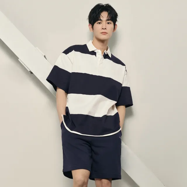 【GIORDANO 佐丹奴】韓系選品 男裝純棉條紋寬鬆短袖POLO衫(多色任選)