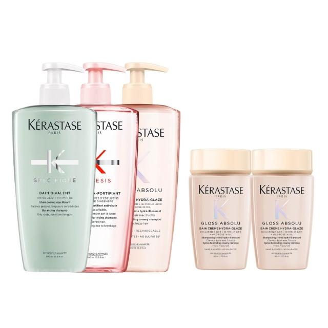 【KERASTASE 巴黎卡詩】500ml大容量髮浴/洗髮精(多款任選/控油/護色/去屑/豐盈/養髮)
