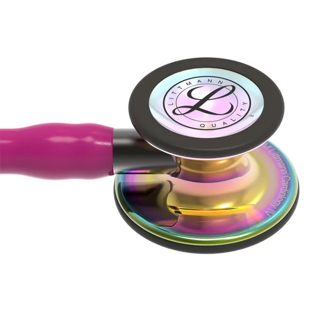 【3M】Littmann 心臟科第四代 6241 冰莓紅管/高光炫彩聽頭/煙燻黑金屬杆(聽診器權威 全球醫界好評與肯定)