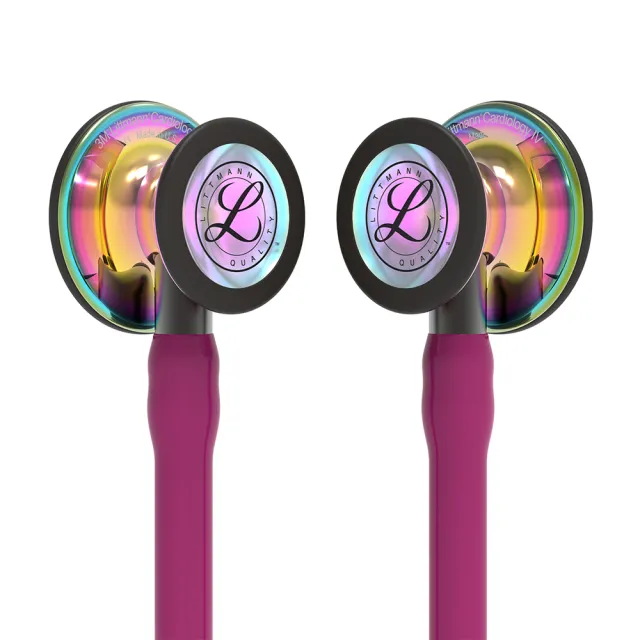 【3M】Littmann 心臟科第四代 6241 冰莓紅管/高光炫彩聽頭/煙燻黑金屬杆(聽診器權威 全球醫界好評與肯定)