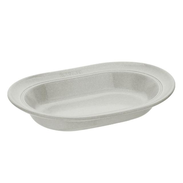 【STAUB】橢圓形陶瓷盤餐盤深盤25cm-松露白(德國雙人牌集團官方直營)