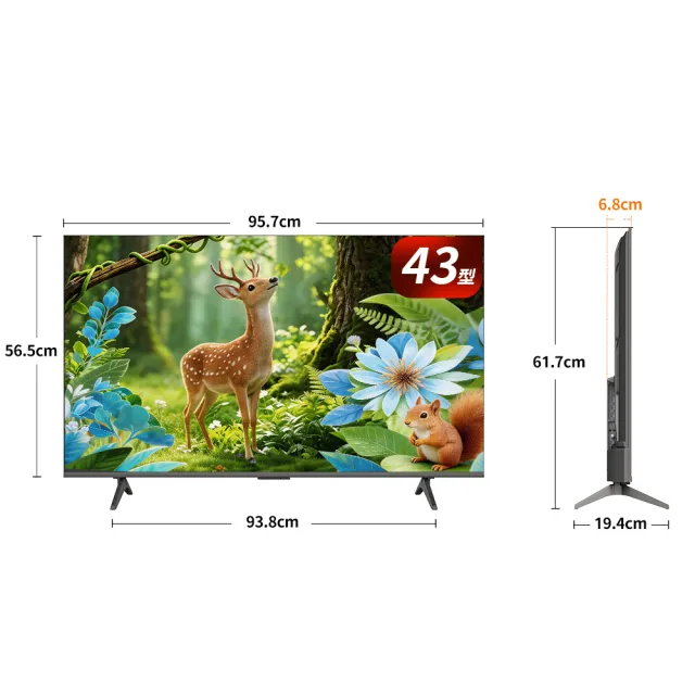 【SKYWORTH 創維】43型 4K LED Google TV聯網顯示器(43G6600K)