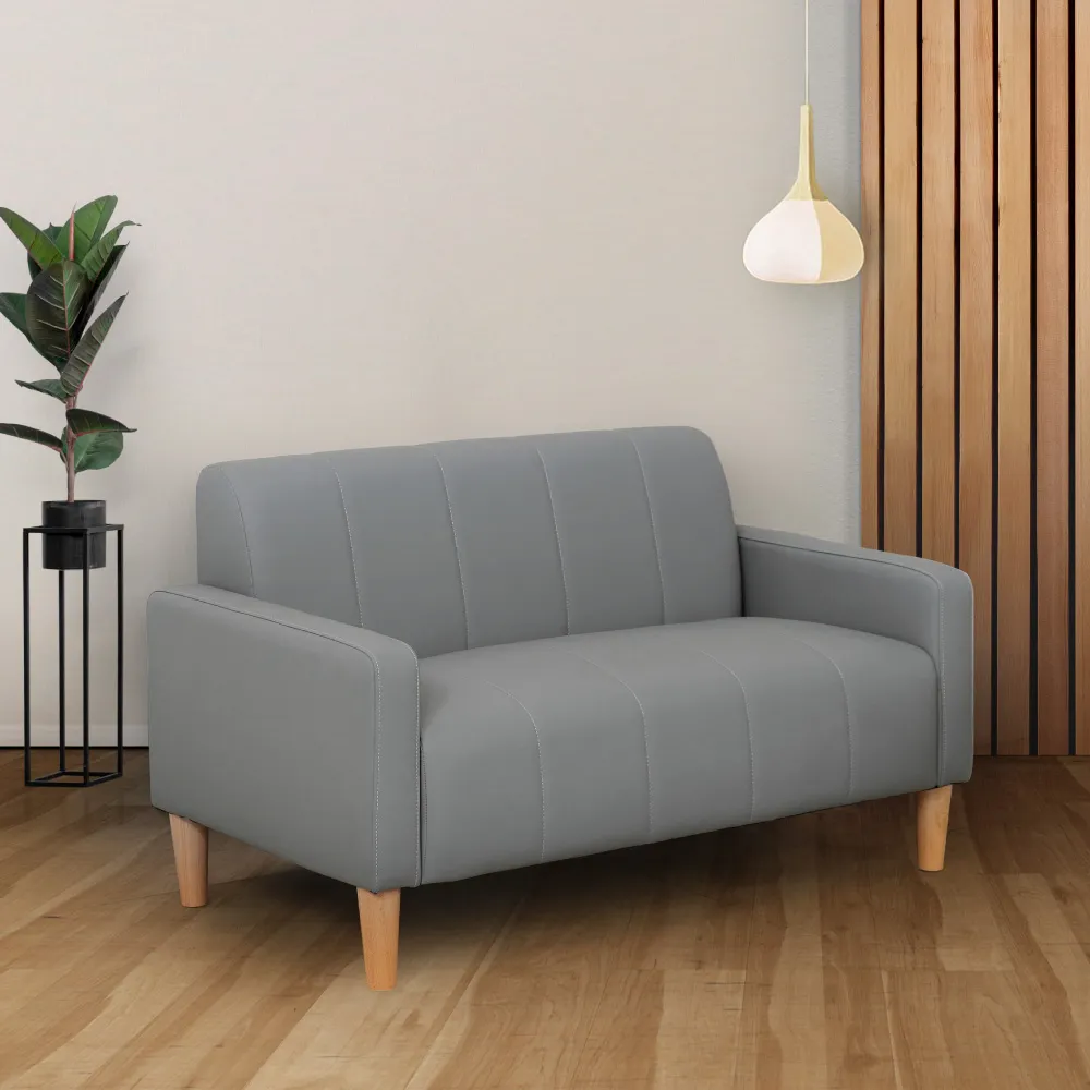 【WAKUHOME 瓦酷家具】Adele超耐磨防潑水貓抓皮雙人沙發-4色 A035-38-2(深藍/深灰/淺灰/米白)