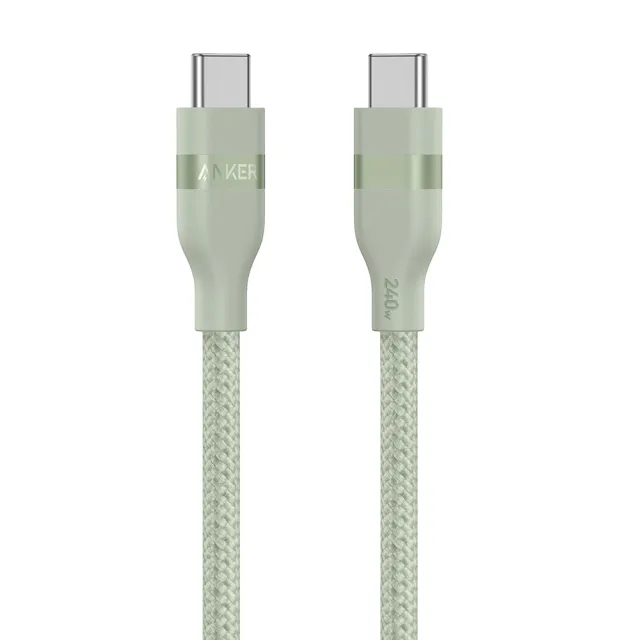 【Anker】二入組 官方授權直營 A82E2超軟充電線Type-C 240W1.8m(黑白綠/Type-C/安卓/iPhone16/筆電/Switch)