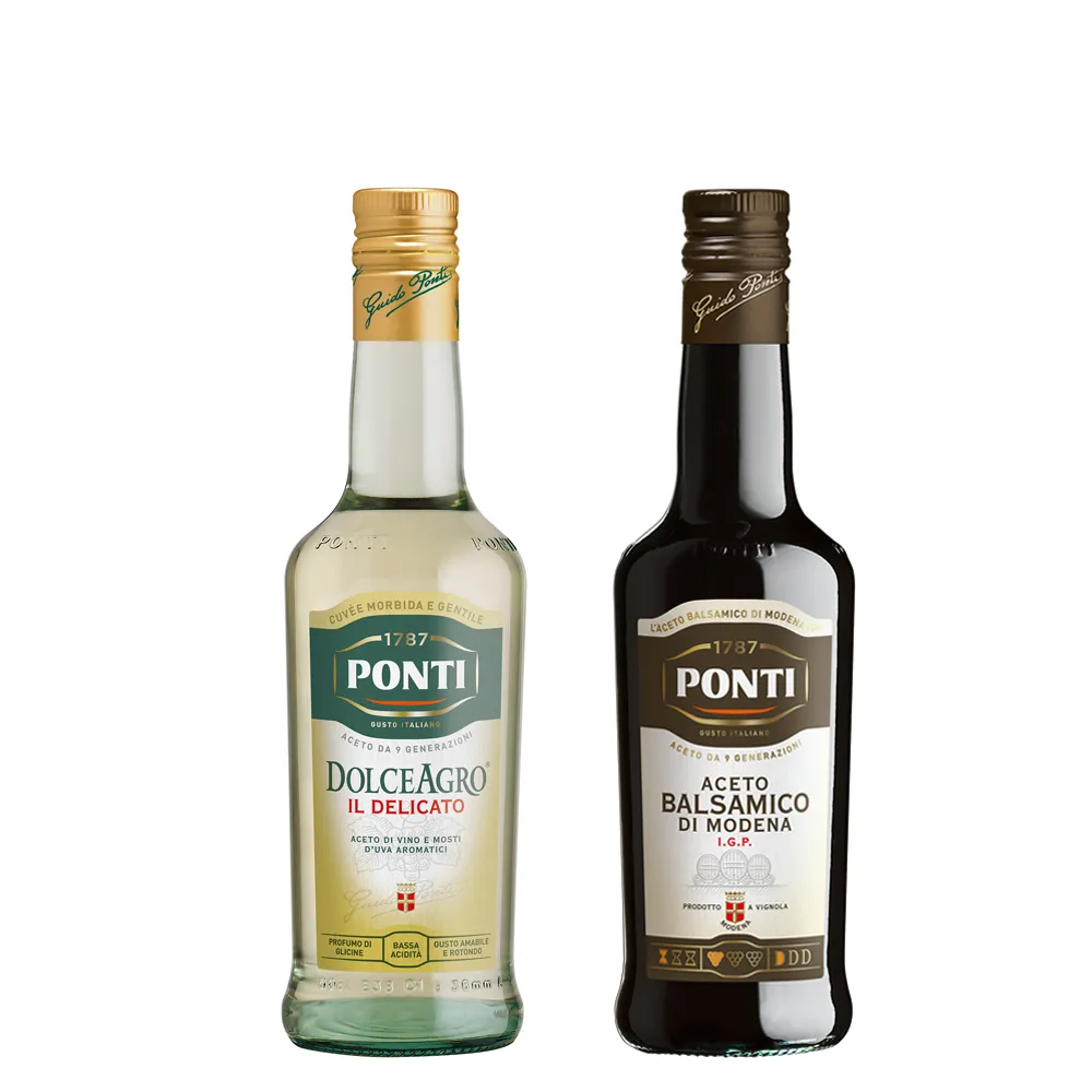 【PONTI】義大利 巴薩米可醋500ml+白巴薩米可醋 500ml