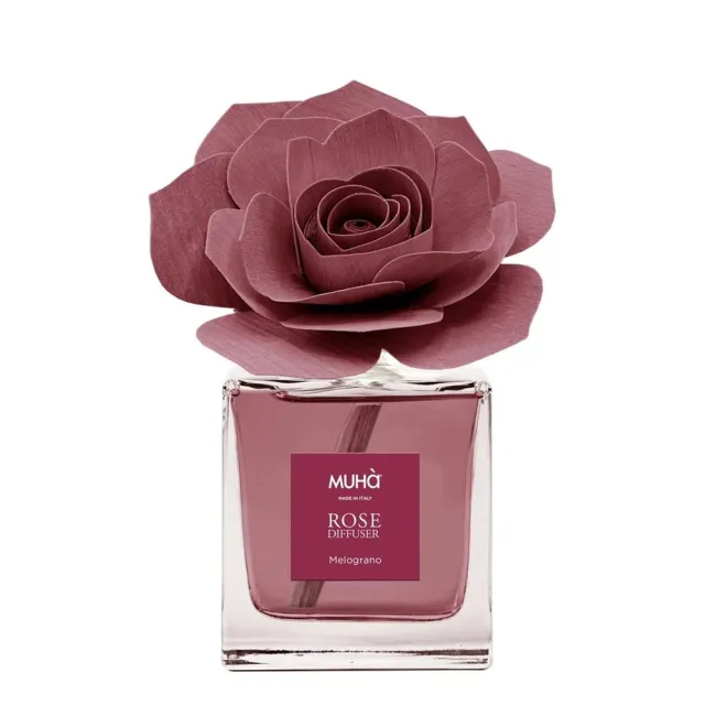【MUHa】義大利進口室內香氛-酒紅玫瑰花-石榴 100ml(室內擴香、居家香氛)