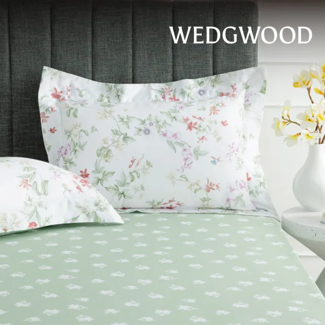 【WEDGWOOD】經典印花床包枕套三件組 加大(天絲/純棉任選)