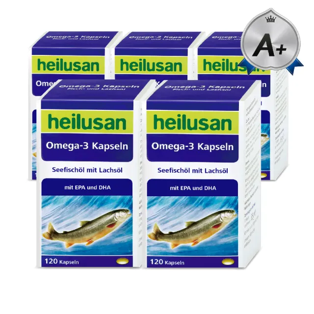 【Heilusan 好立善】純淨深海鮭魚油120粒5盒組(Omega3EPA+DHA小分子蒸餾 無多餘化學加工TG型)