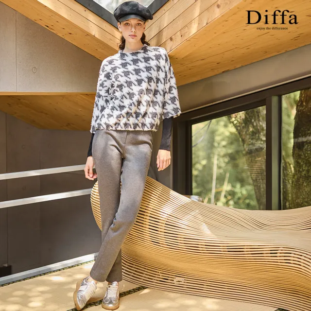【Diffa】後腰彈性織帶長褲-女