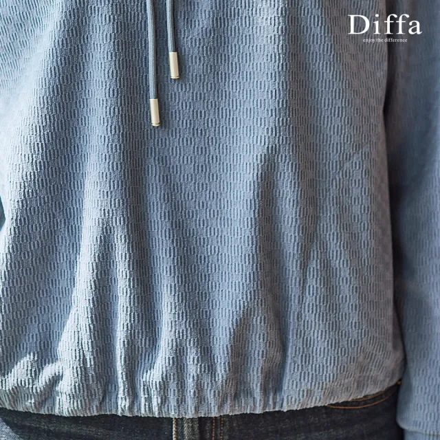 【Diffa】高領條絨針織衫-女