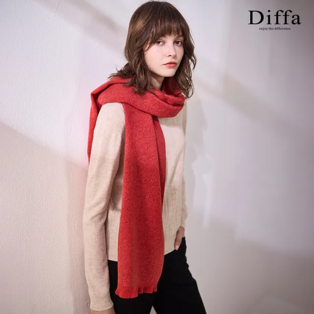 【Diffa】圓領坑條無縫毛衣-女