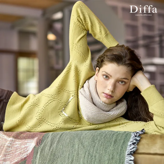 【Diffa】愛心亮片緹花毛衣-女