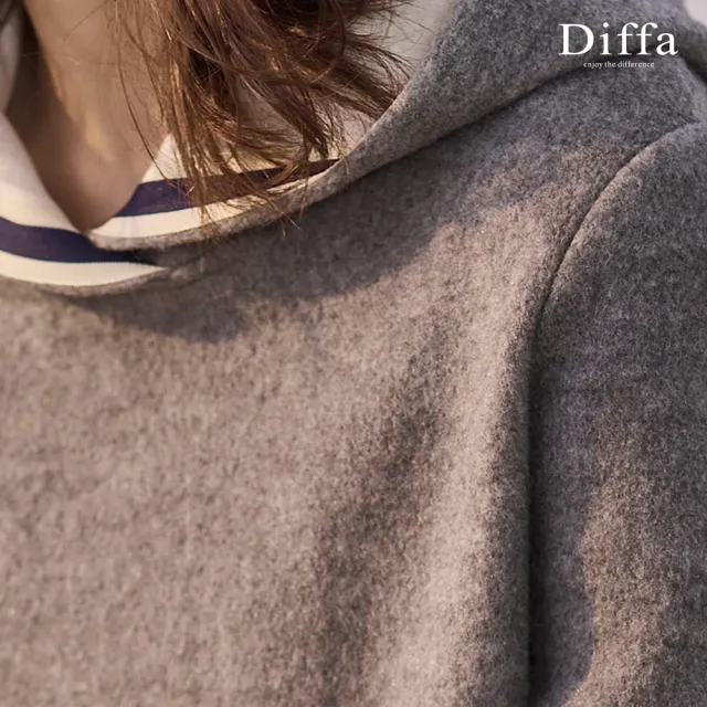 【Diffa】淺灰連帽針織衫-女