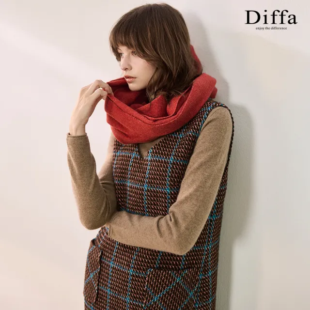 【Diffa】咖格織紋背心式連身洋裝-女