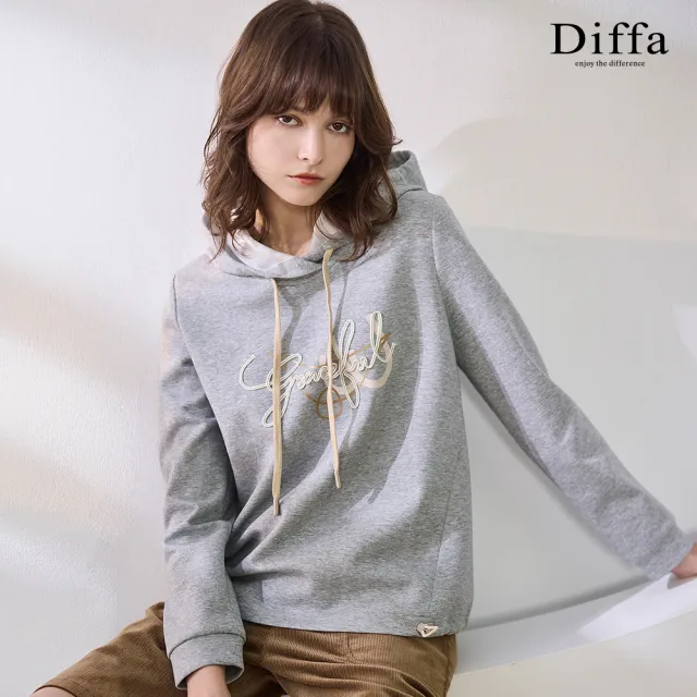 【Diffa】graceful繩股繡連帽針織衫-女
