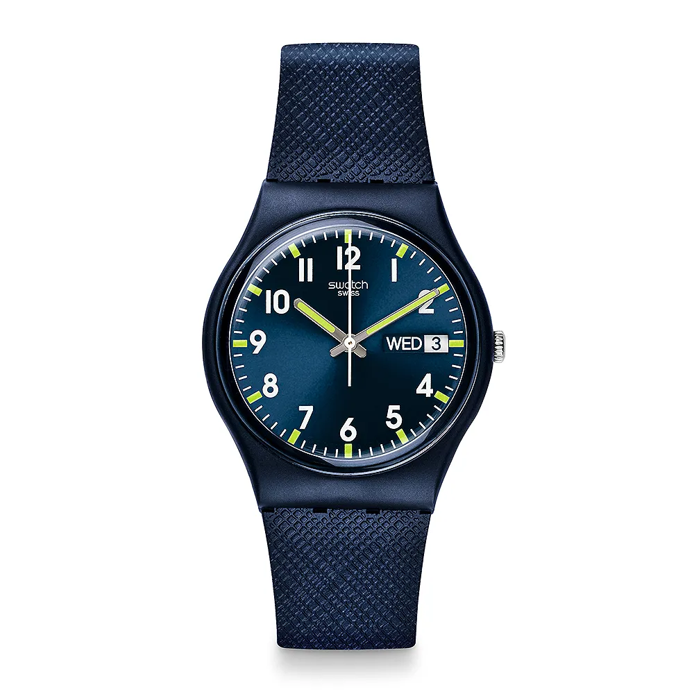 【SWATCH】SIR BLUE 經典手錶/男錶/女錶/瑞士製造 SO28N702(34mm)