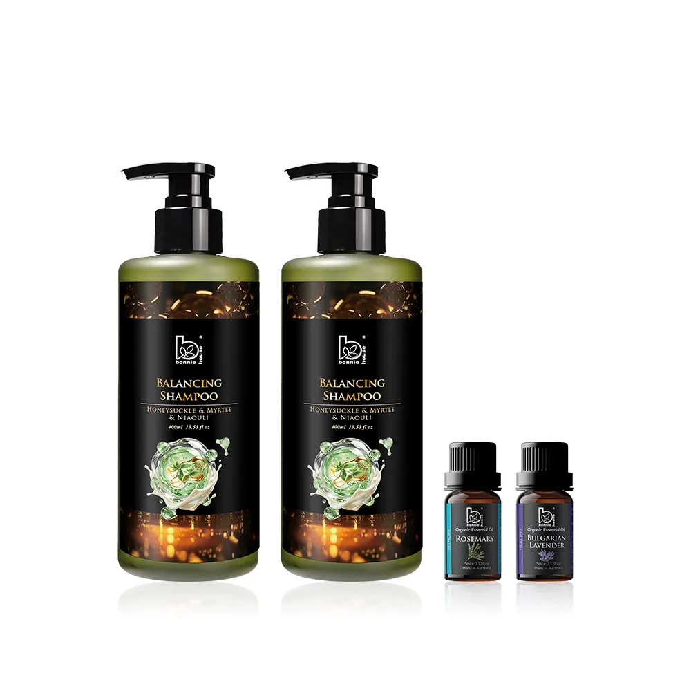 【Bonnie House 植享家】忍冬精油養護豐盈髮浴組(忍冬精油洗髮精400ml*2+迷迭香精油5ml+薰衣草5ml)