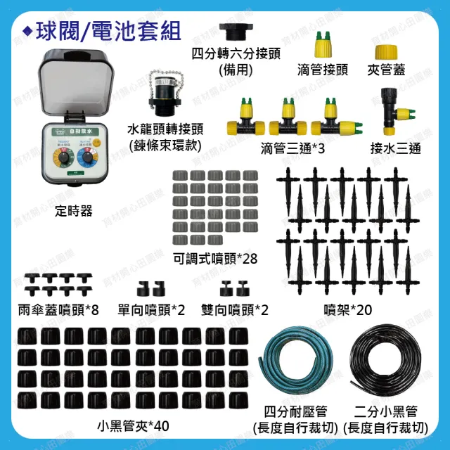 【田園樂】庭院澆水組 附自動澆水定時器/球閥/電池(自動定時省水 低水壓環境可用)