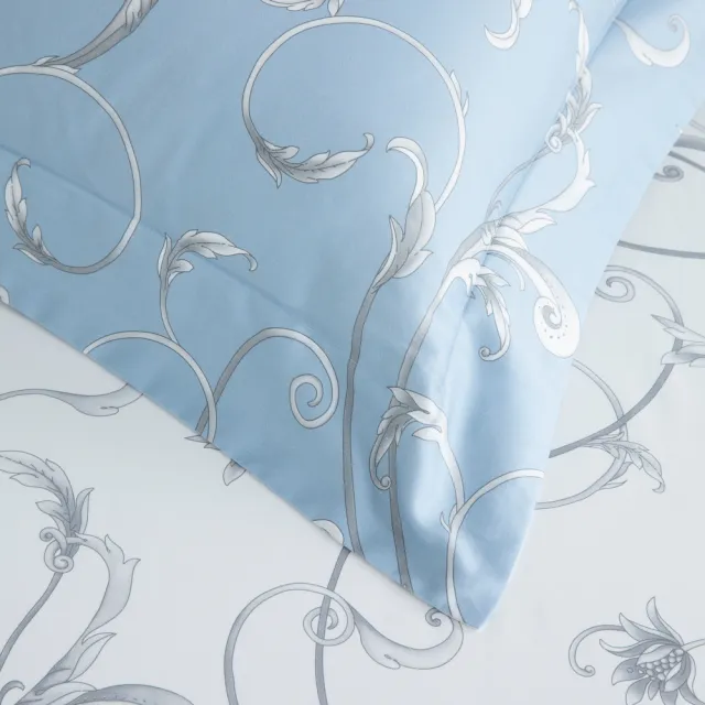 【WEDGWOOD】天絲純棉印花床包枕套 雙人三件組/單人任選｜60支300織