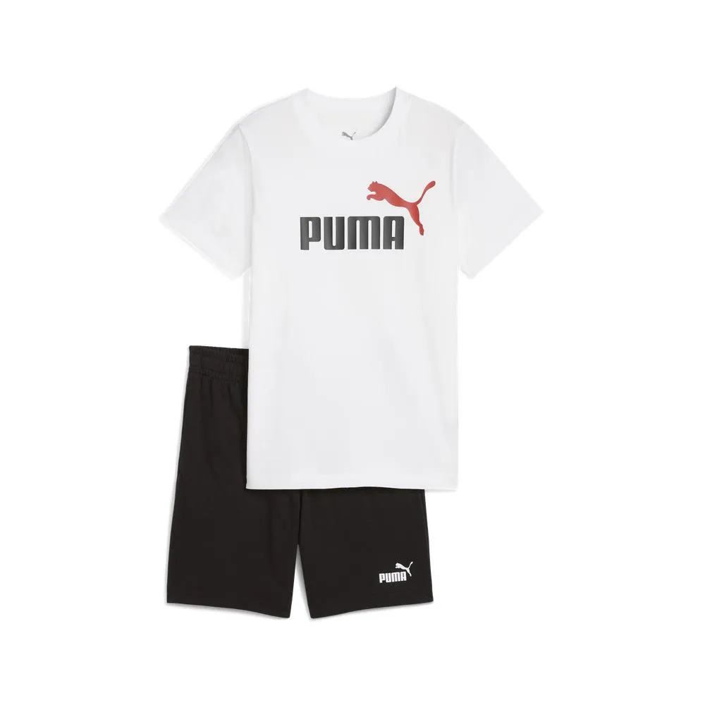 【PUMA】基本系列ESS短袖短褲套裝 孩童 68629802  白色