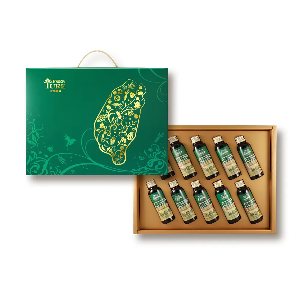 【ESSENTURE 大漢酵素】七福果綻禮盒-V52蔬果酵素(60ml*10瓶/盒 中秋禮盒 年節禮盒 低鈉 全素 保健禮盒)