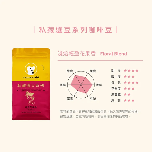 【cama cafe】私藏選豆系列-咖啡豆4包任選組(454g/包)(中焙堅果香/淺焙花果香風味)手沖義式皆宜