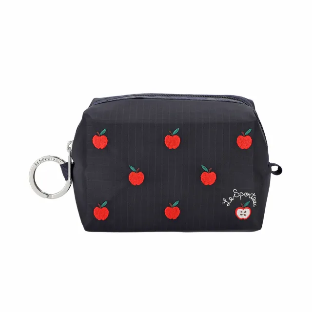 【Lesportsac】2026秋季新品 Small Zip Pouch 小型拉鍊收納包(1805) HG78刺繡紅蘋果