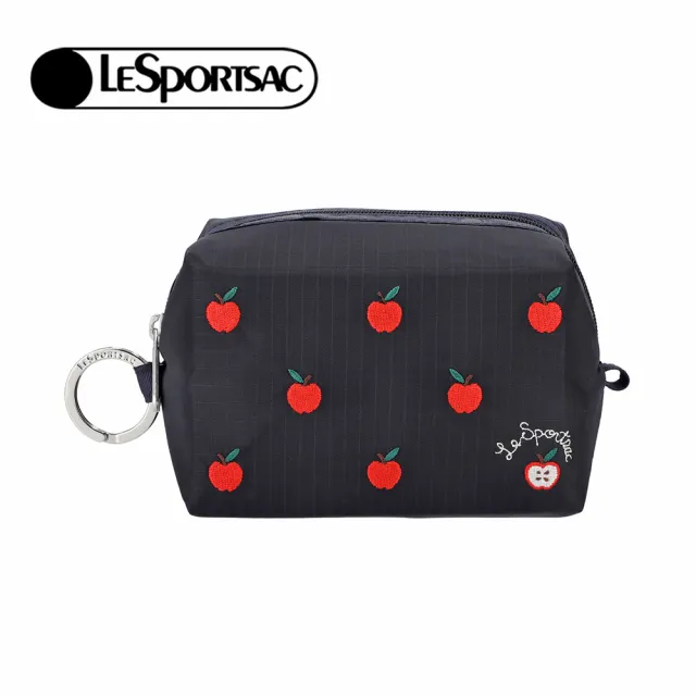 【Lesportsac】2026秋季新品 Small Zip Pouch 小型拉鍊收納包(1805) HG78刺繡紅蘋果