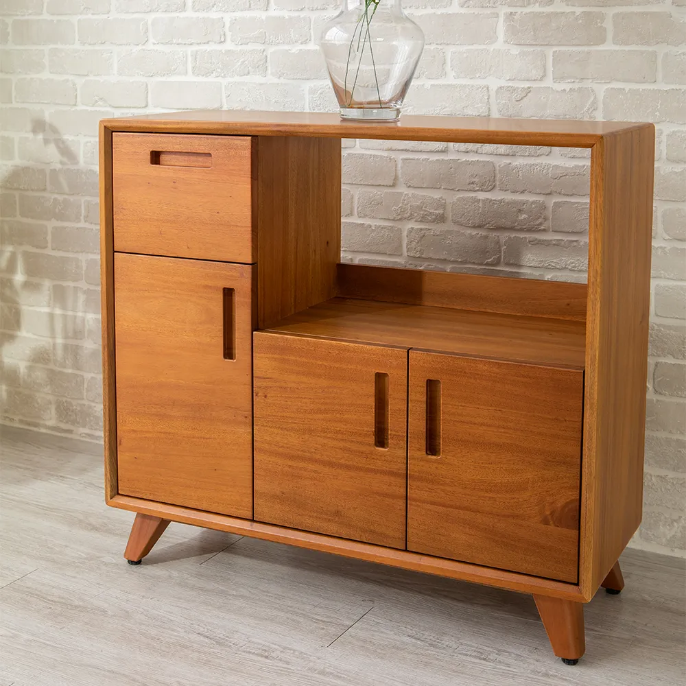Mahogany 瑪荷尼家具】免組裝85X33X78 丹麥功能櫃MYR-B 全原木桃花心木