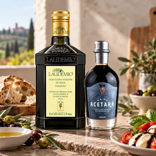 【Laudemio】森米西爾 小騎士 特級冷壓初榨橄欖油250ml+Acetara巴薩米克醋四星藍標250ml 油醋組雙11