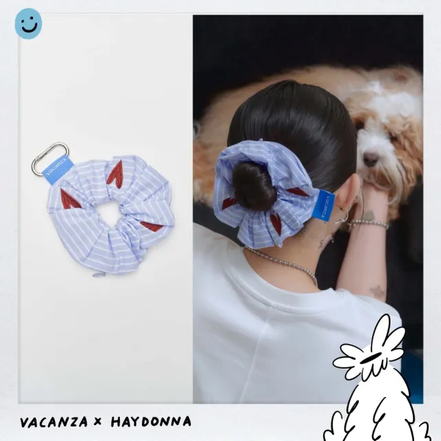 【vacanza】─ Haydonna 系列｜刺繡愛心 兩用大腸圈 髮圈 (髮飾 情人節禮物 生日禮物)