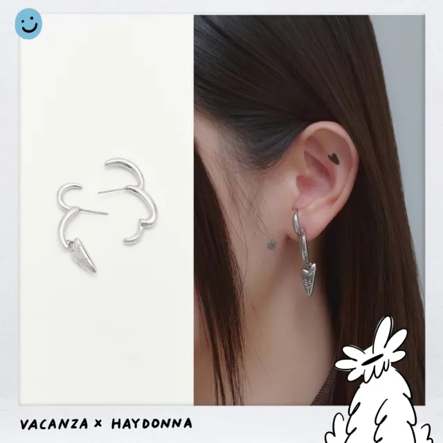 【vacanza】─ Haydonna 系列｜抽象捲線愛心 316L針式 純鋼耳環 (抗過敏 情人節禮物 生日禮物)