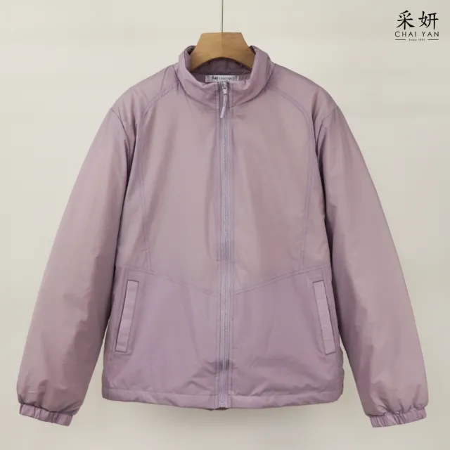 【CHAI YAN 采妍】超輕黃金暖絨立領拉鍊外套(秋冬女裝/中大尺碼/休閒/輕量/保暖/蓄熱/抑菌)
