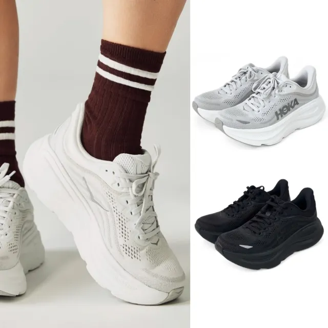 【HOKA ONE ONE】BONDI 9 寬楦厚底運動鞋 女 網布緩震回彈慢跑鞋 潮流舒適休閒馬拉松路跑鞋 1162012