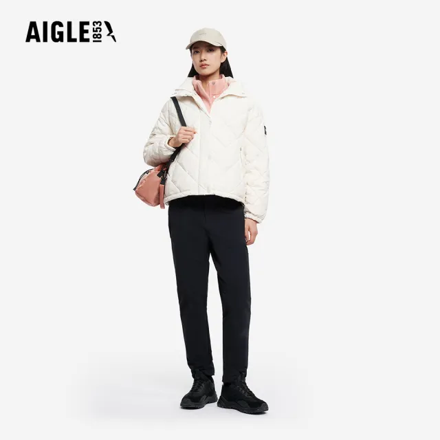 【AIGLE】女 防潑保暖彈性長褲｜AG-5A264A100 黑色(防風褲 保暖褲 彈性褲 防潑水 防水褲 機能褲)