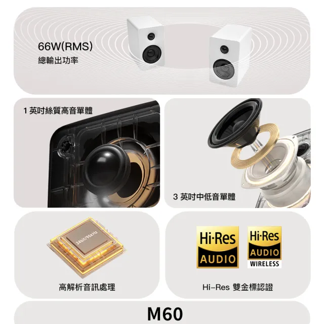 【EDIFIER】M60 2.0藍牙喇叭 + X5 PRO 主動降噪真無線耳機（IP55 防塵防水藍牙耳機｜專屬APP）