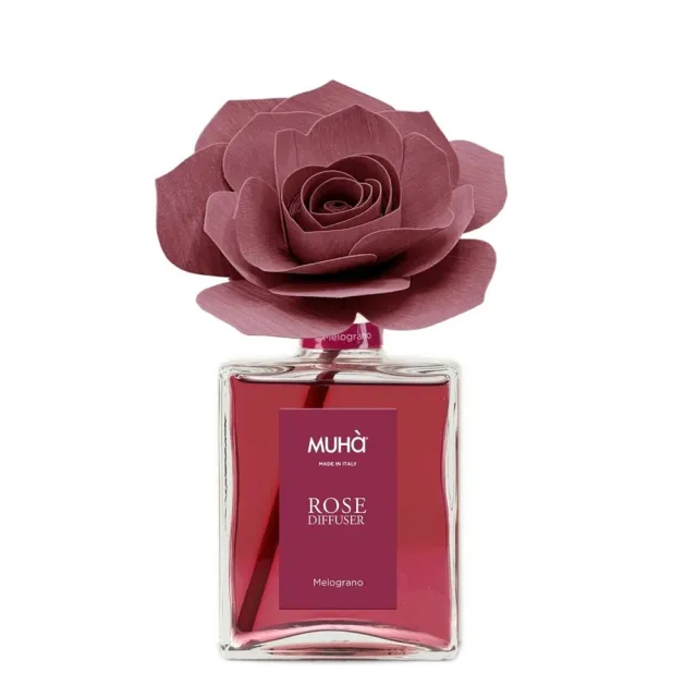 【MUHa】義大利進口室內香氛-酒紅玫瑰花-石榴 200ml(室內擴香、居家香氛)